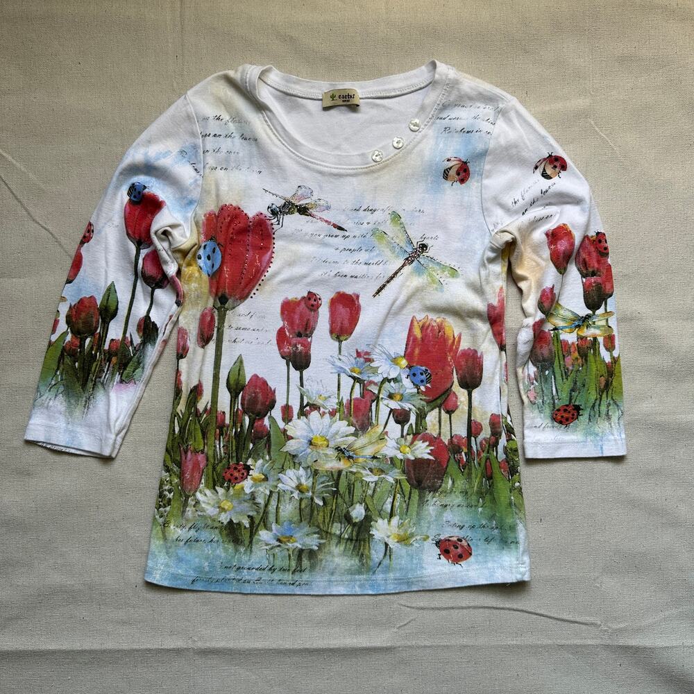 Cactus Brand Long Sleeve Whimsygoth Lady Bug Cottagecore Y2k Shirt Size Small